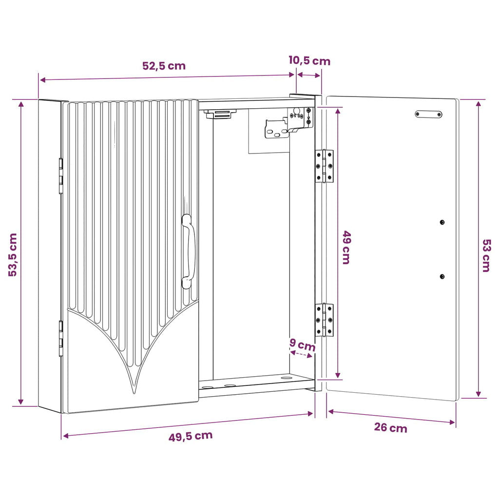 Darttavla Skåp HOORN Gammalt trä 52,5 x 10,5 x 53,5 cm