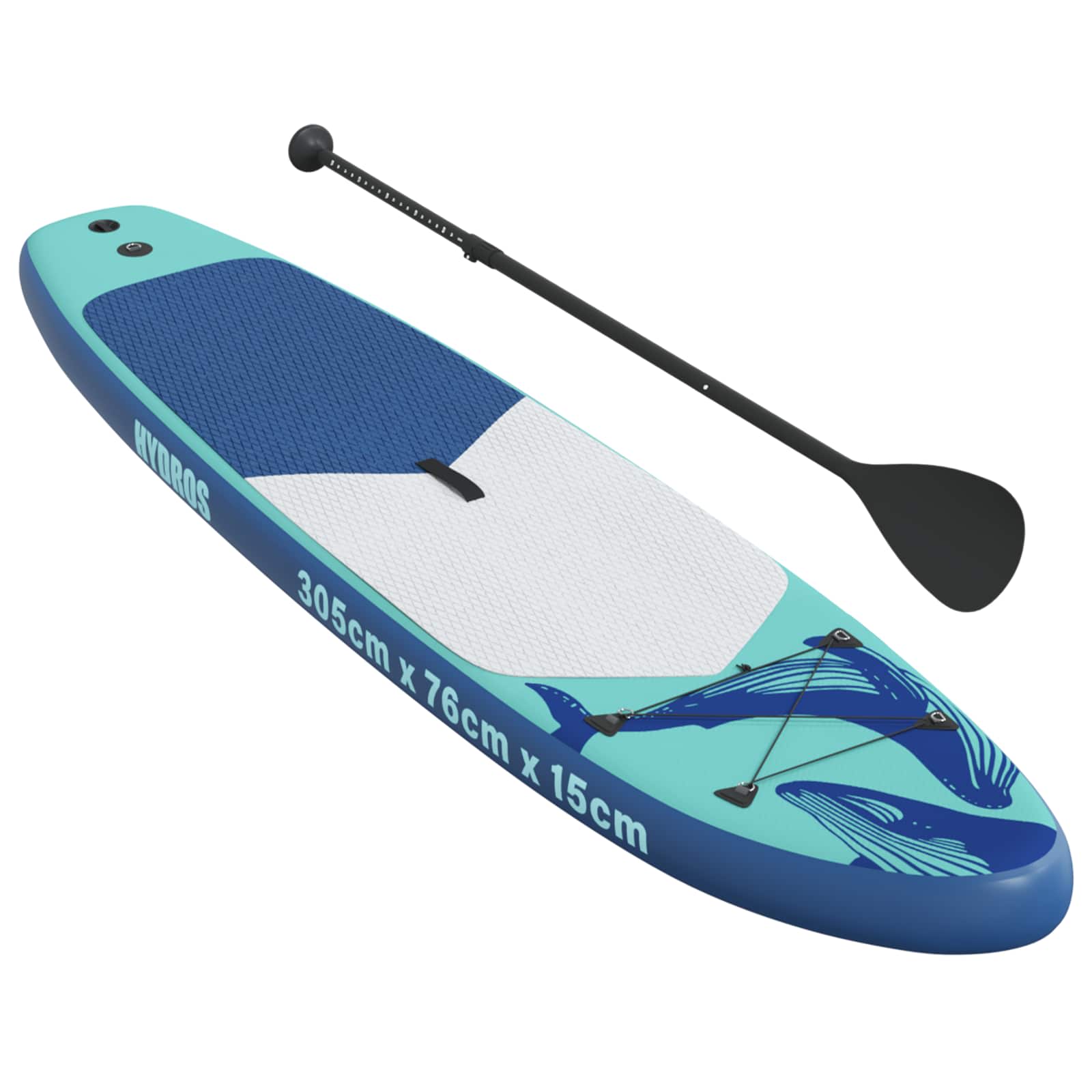 Uppblåsbar Stand Up Paddle Board HYDROS 305 x 76 x 15 cm Turkos