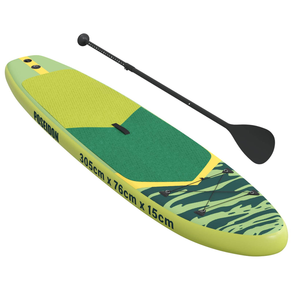 Uppblåsbar Stand Up Paddle Board POSEIDON 305 x 76 x 15 cm Grön