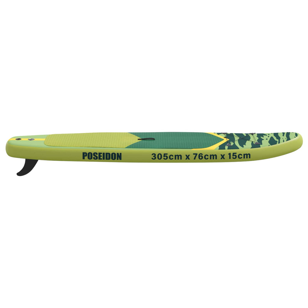 Uppblåsbar Stand Up Paddle Board POSEIDON 305 x 76 x 15 cm Grön