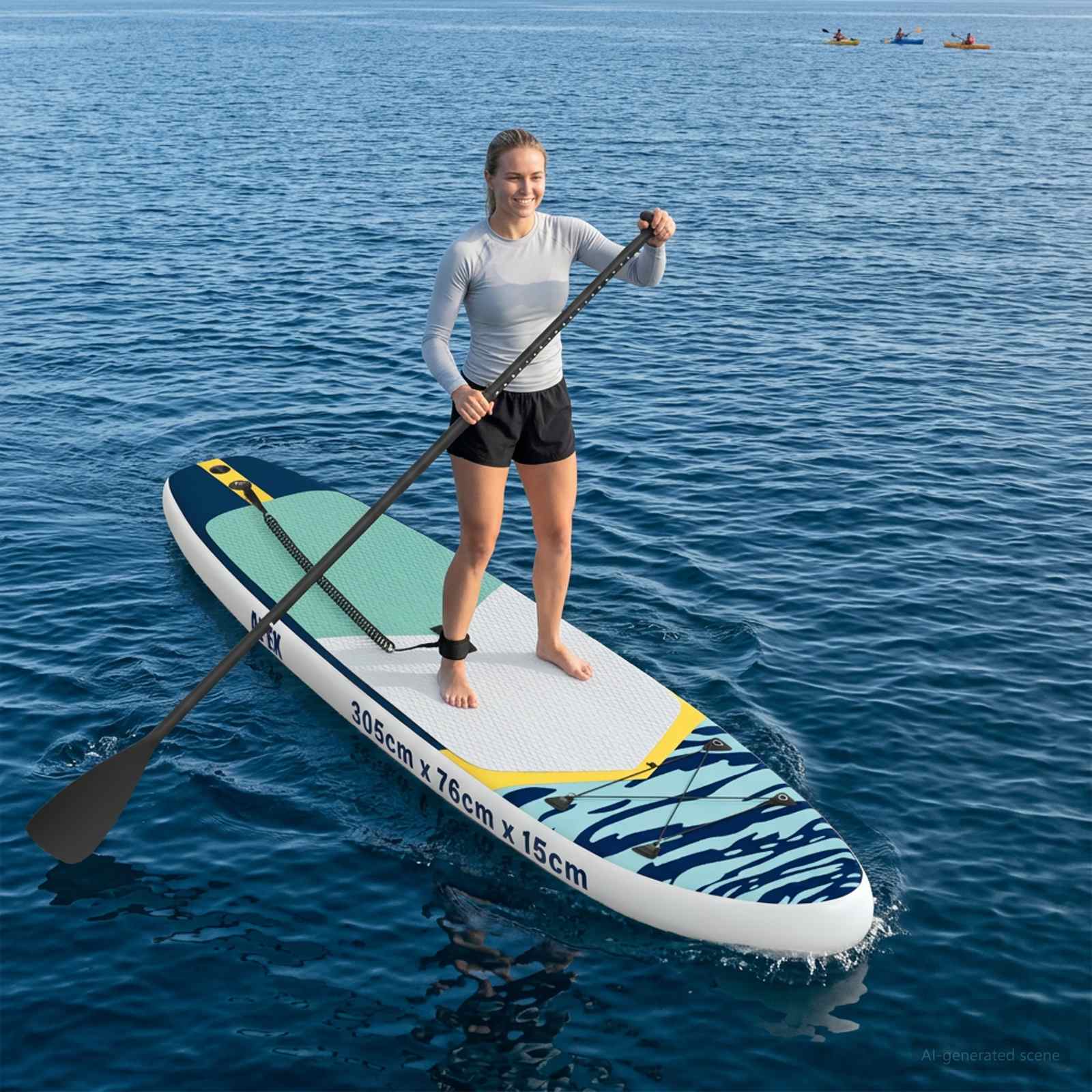 Uppblåsbar Stand Up Paddle Board APEX 305 x 76 x 15 cm Blå för