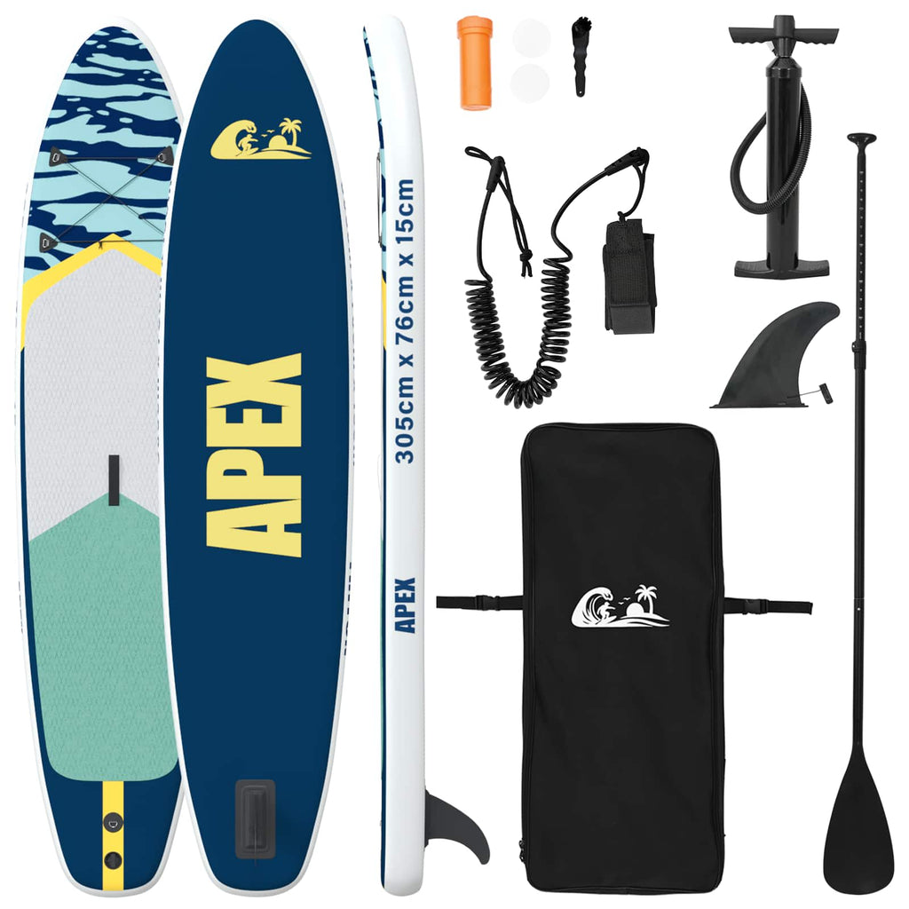Uppblåsbar Stand Up Paddle Board APEX 305 x 76 x 15 cm Blå för