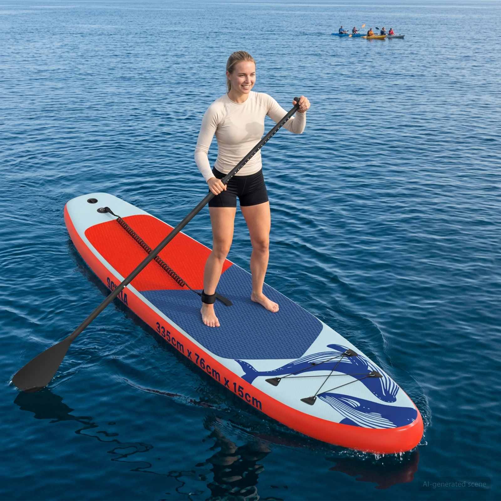 Uppblåsbar Stand Up Paddle Board SCYLLA 335 x 76 x 15 cm Blå