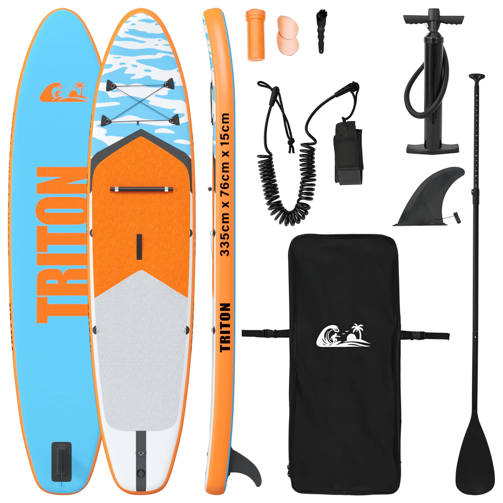 Uppblåsbar Stand Up Paddle Board TRITON 335 x 76 x 15 cm Blå