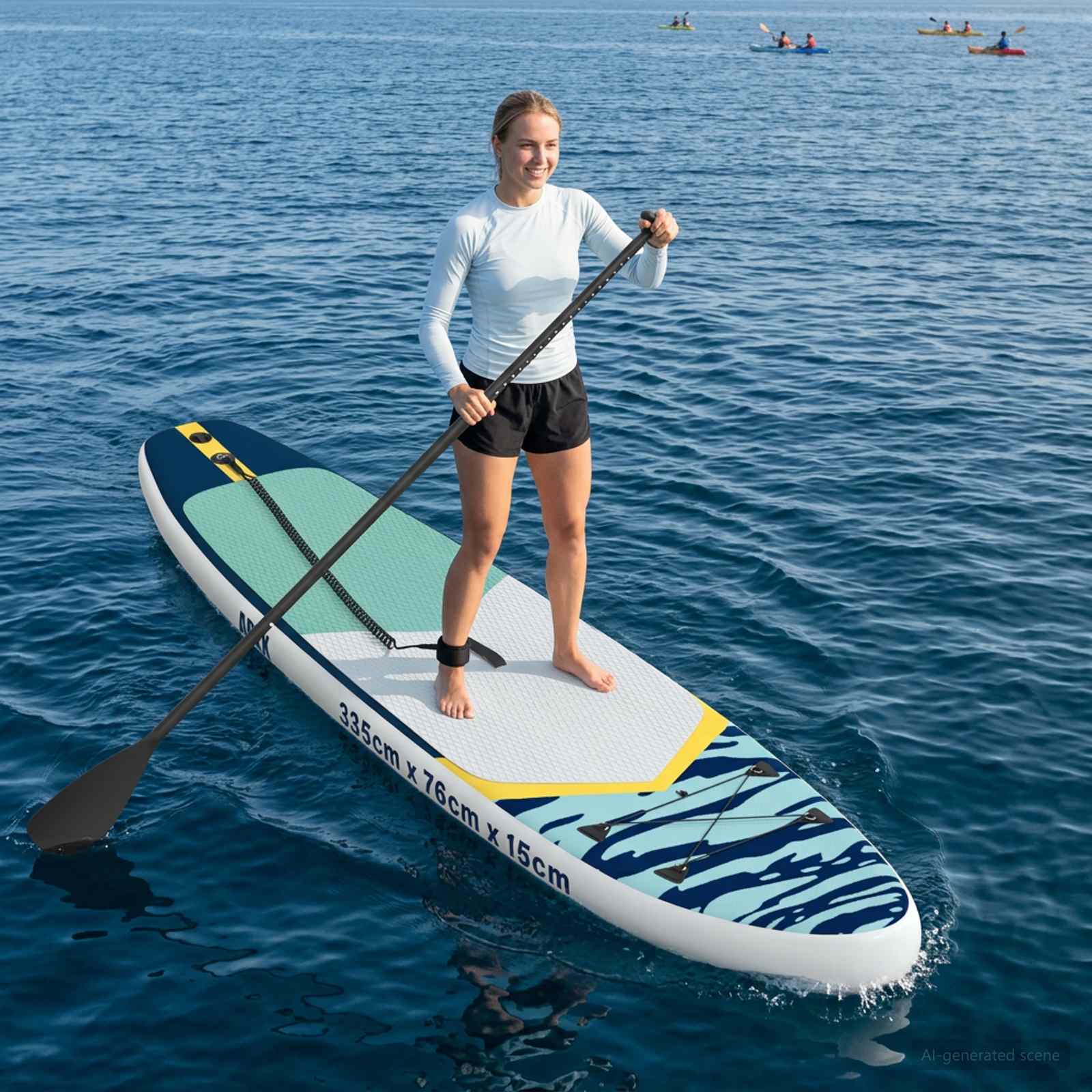 Uppblåsbar Stand Up Paddle Board APEX 335 x 76 x 15 cm Blå för