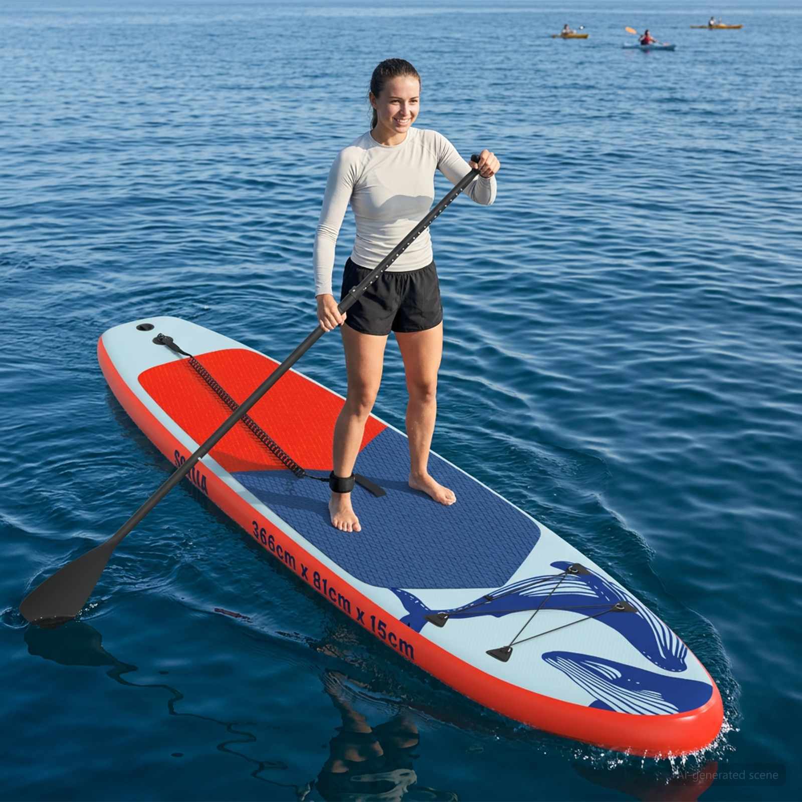 Uppblåsbar Stand Up Paddle Board SCYLLA 366 x 81 x 15 cm Blå