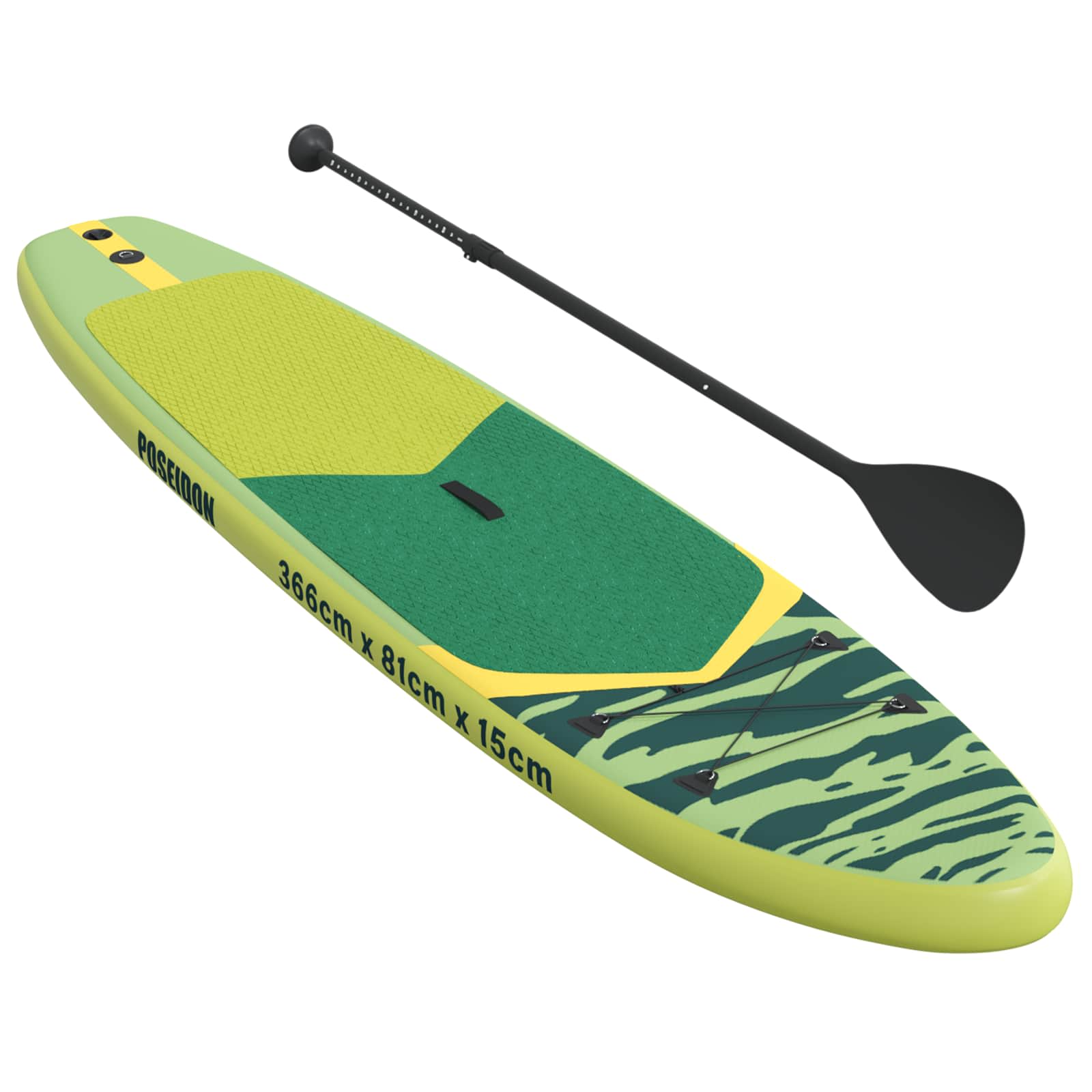 Uppblåsbar Stand Up Paddle Board POSEIDON 366 x 81 x 15 cm Grön
