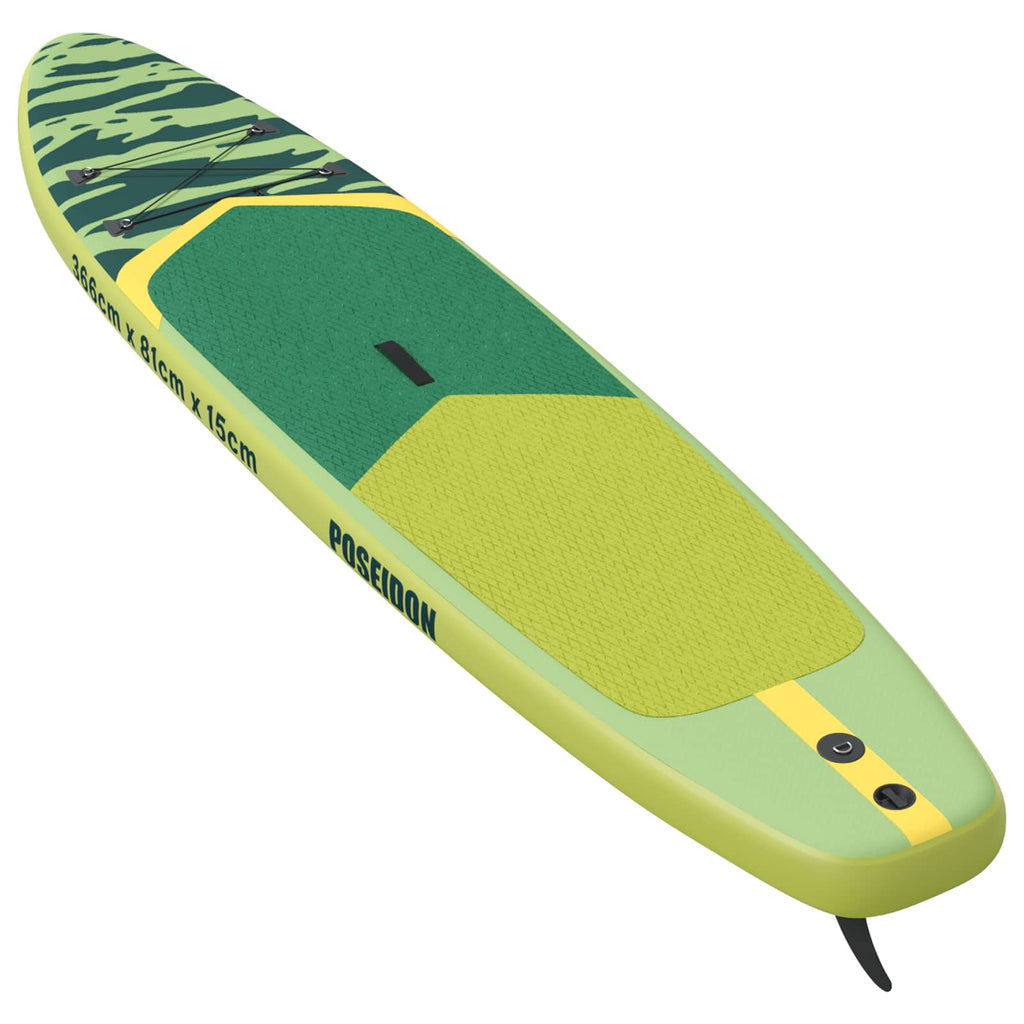 Uppblåsbar Stand Up Paddle Board POSEIDON 366 x 81 x 15 cm Grön