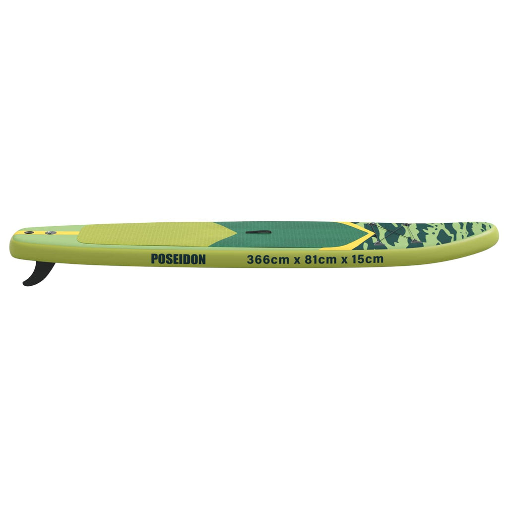 Uppblåsbar Stand Up Paddle Board POSEIDON 366 x 81 x 15 cm Grön