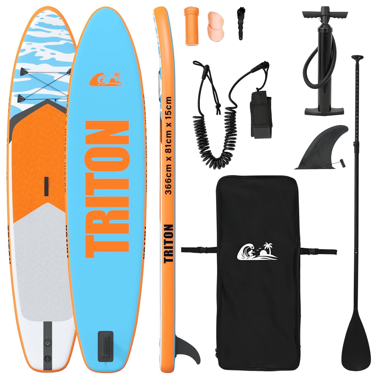 Uppblåsbar Stand Up Paddle Board TRITON 366 x 81 x 15 cm Blå