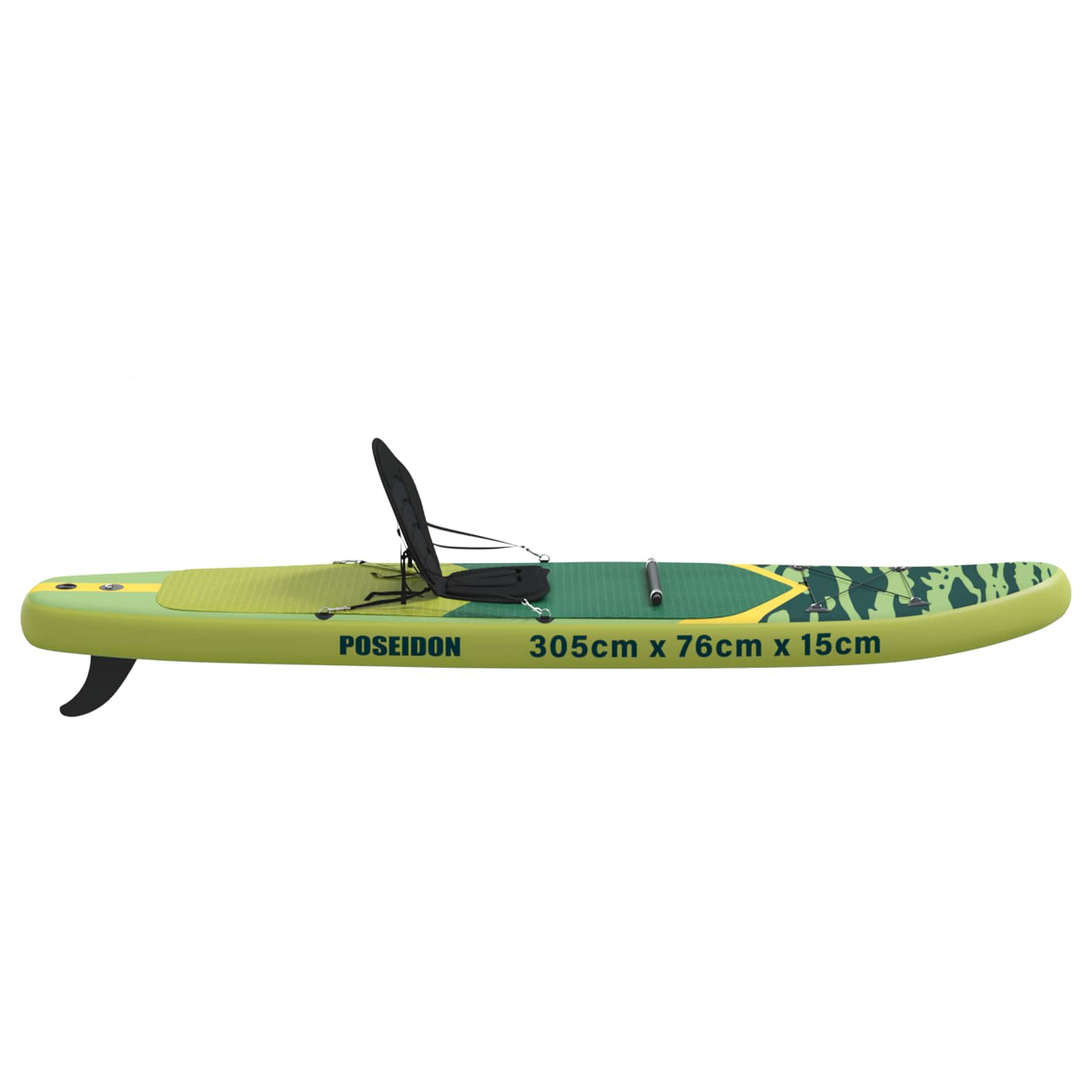 SUP-bräda med sits 2-i-1 POSEIDON 305 x 76 x 15 cm Grön för
