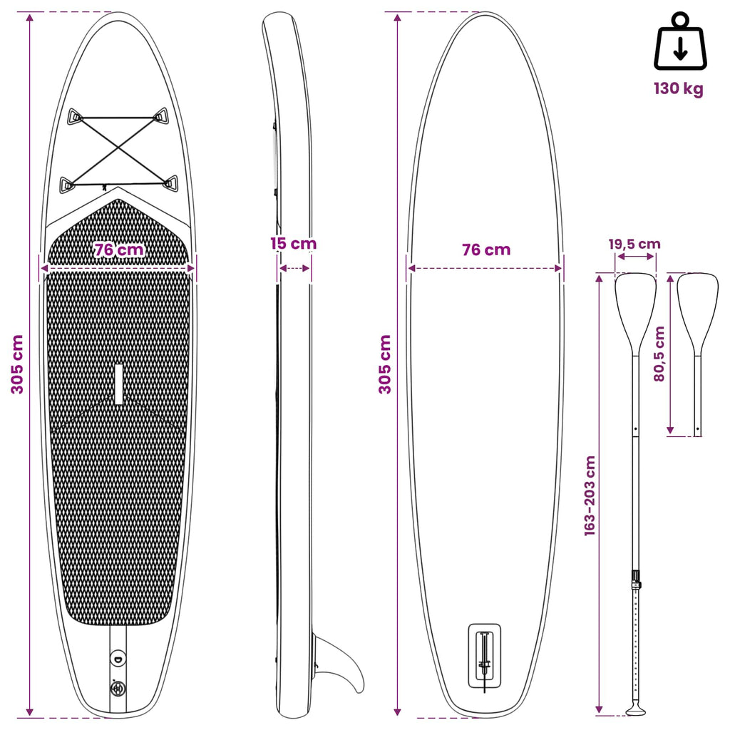 SUP-bräda med sits 2-i-1 TRITON 305 x 76 x 15 cm Blå för