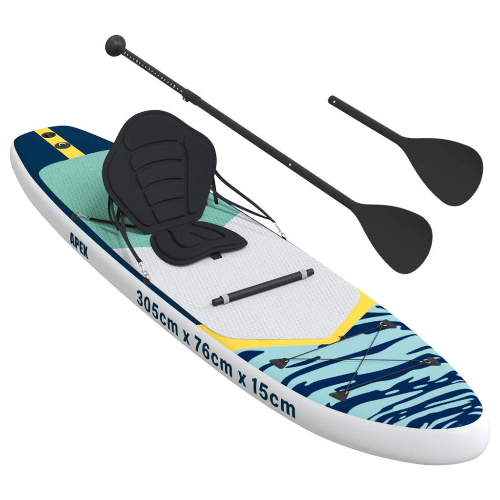 SUP-bräda med sits 2-i-1 APEX 305 x 76 x 15 cm Blå för