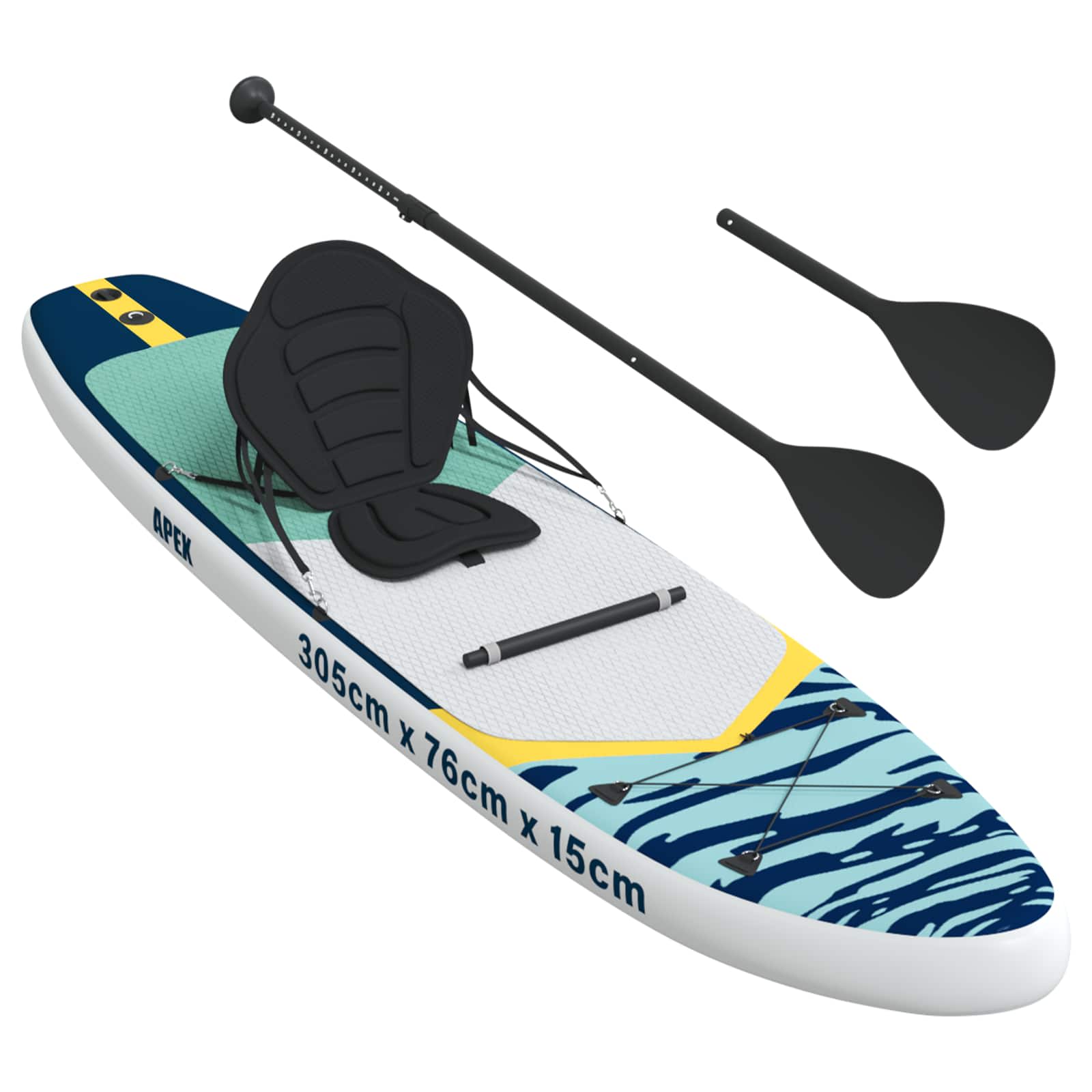 SUP-bräda med sits 2-i-1 APEX 305 x 76 x 15 cm Blå för
