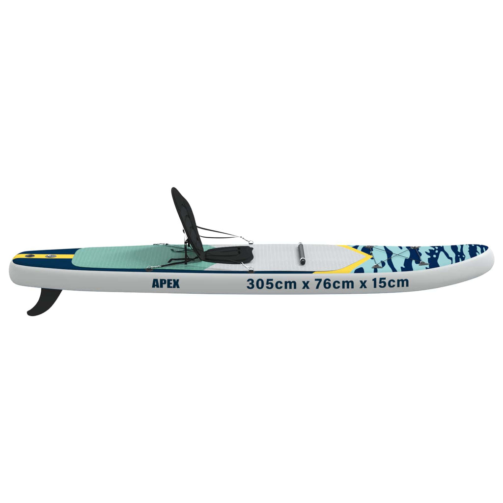 SUP-bräda med sits 2-i-1 APEX 305 x 76 x 15 cm Blå för