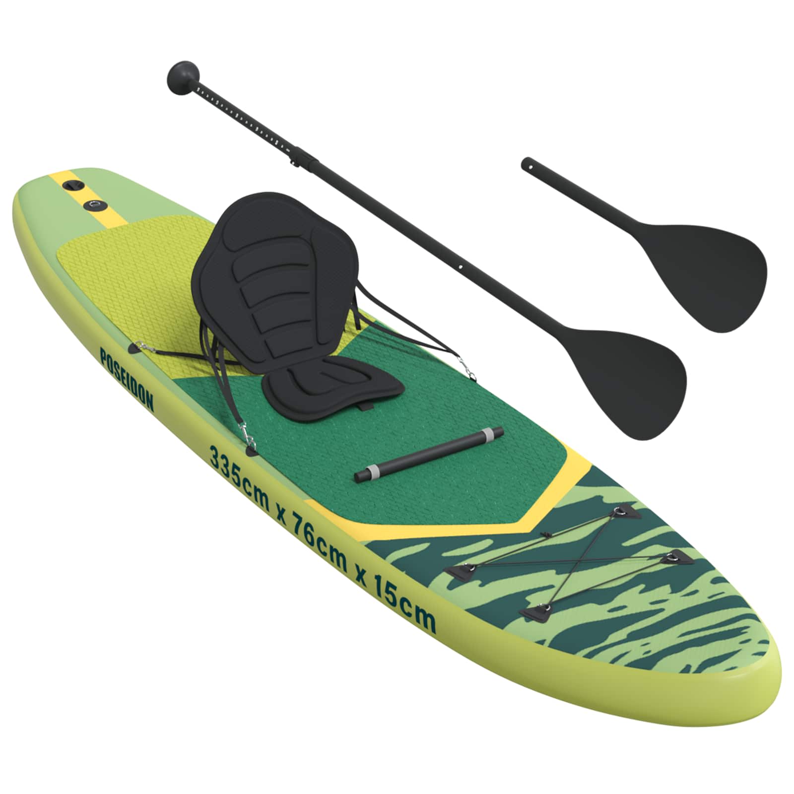 SUP-bräda med sits 2-i-1 POSEIDON 335 x 76 x 15 cm Grön för