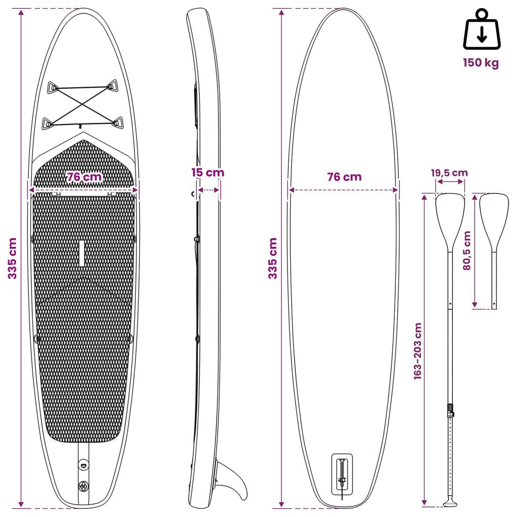 SUP-bräda med sits 2-i-1 TRITON 335 x 76 x 15 cm Blå för