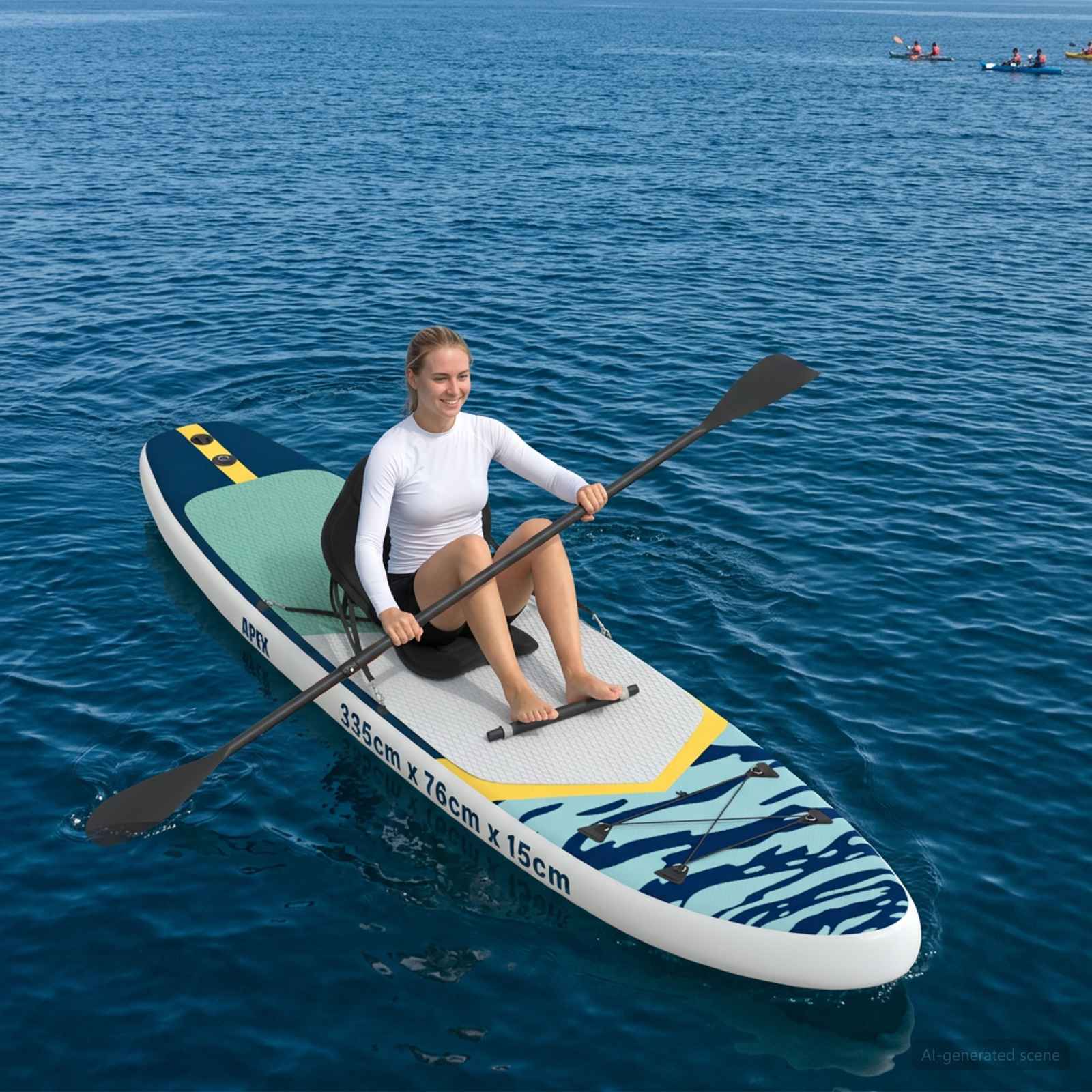SUP-bräda med sits 2-i-1 APEX 335 x 76 x 15 cm Blå för