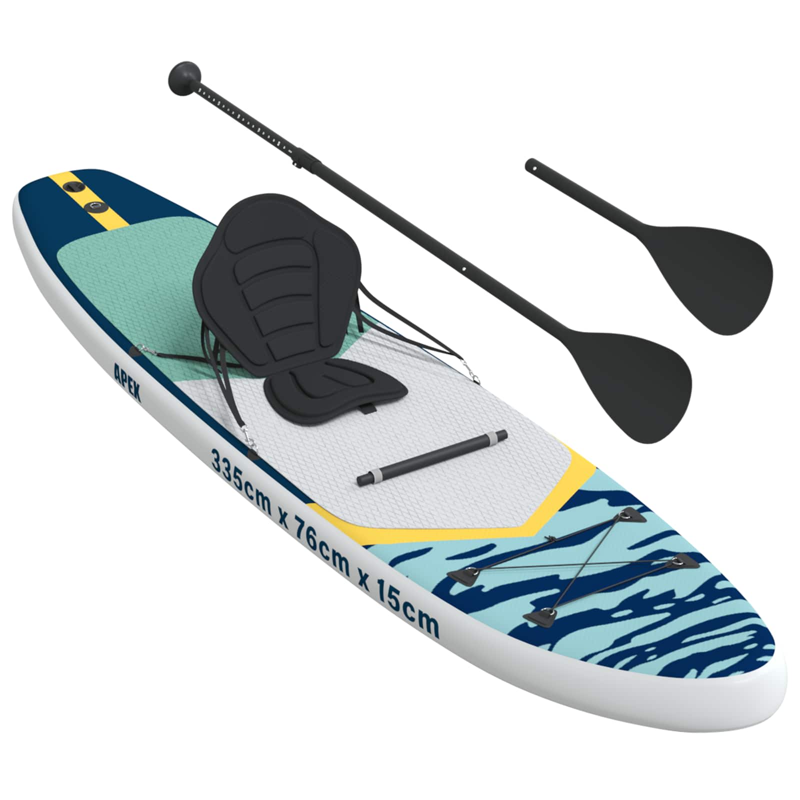 SUP-bräda med sits 2-i-1 APEX 335 x 76 x 15 cm Blå för