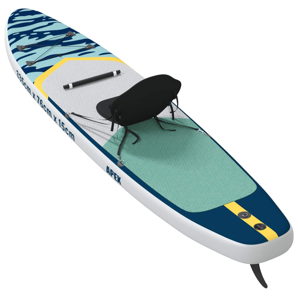 SUP-bräda med sits 2-i-1 APEX 335 x 76 x 15 cm Blå för
