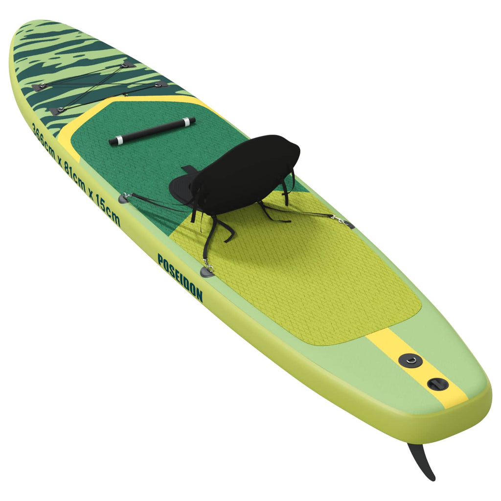 SUP-bräda med sits 2-i-1 POSEIDON 366 x 81 x 15 cm Grön för