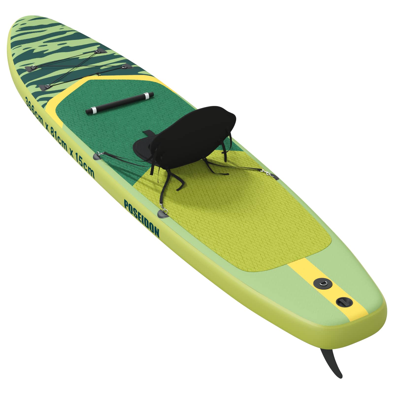 SUP-bräda med sits 2-i-1 POSEIDON 366 x 81 x 15 cm Grön för