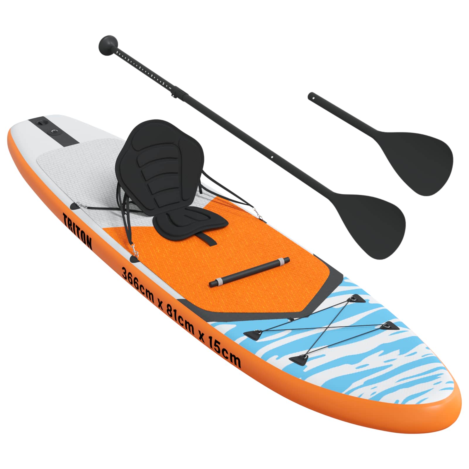 SUP-bräda med sits 2-i-1 TRITON 366 x 81 x 15 cm Blå för