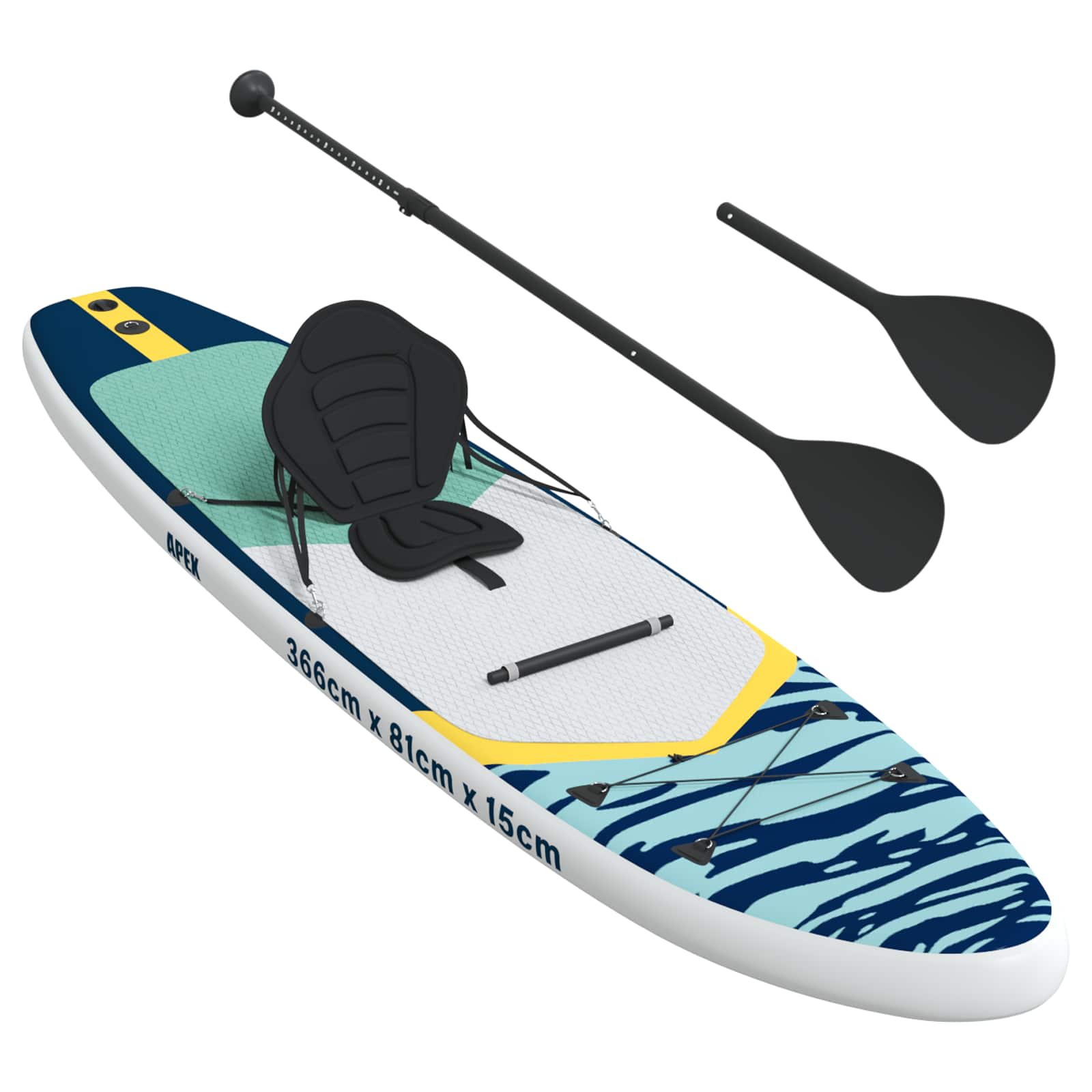 SUP-bräda med sits 2-i-1 APEX 366 x 81 x 15 cm Blå för