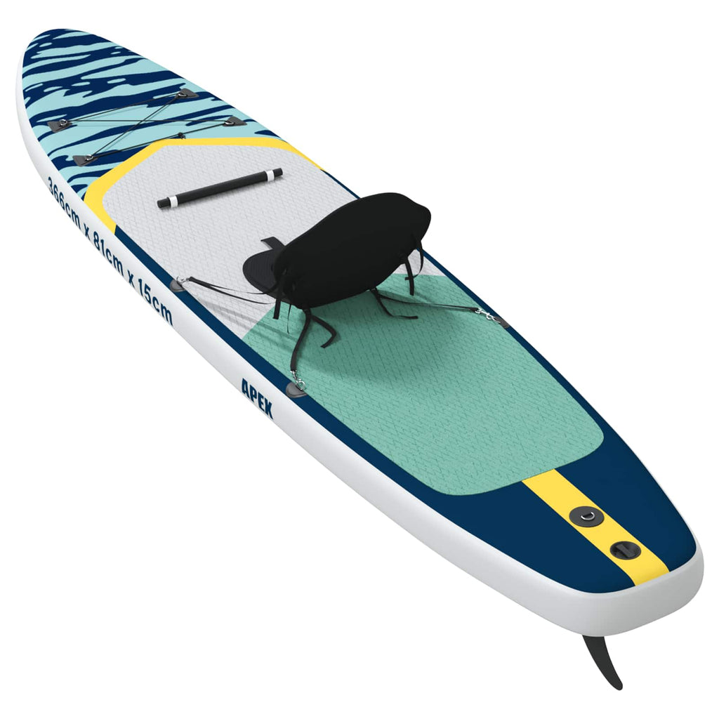 SUP-bräda med sits 2-i-1 APEX 366 x 81 x 15 cm Blå för