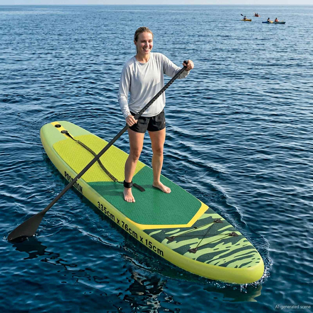 2 i 1 kajak och SUP-paddel 203 x 19,5 cm Svart