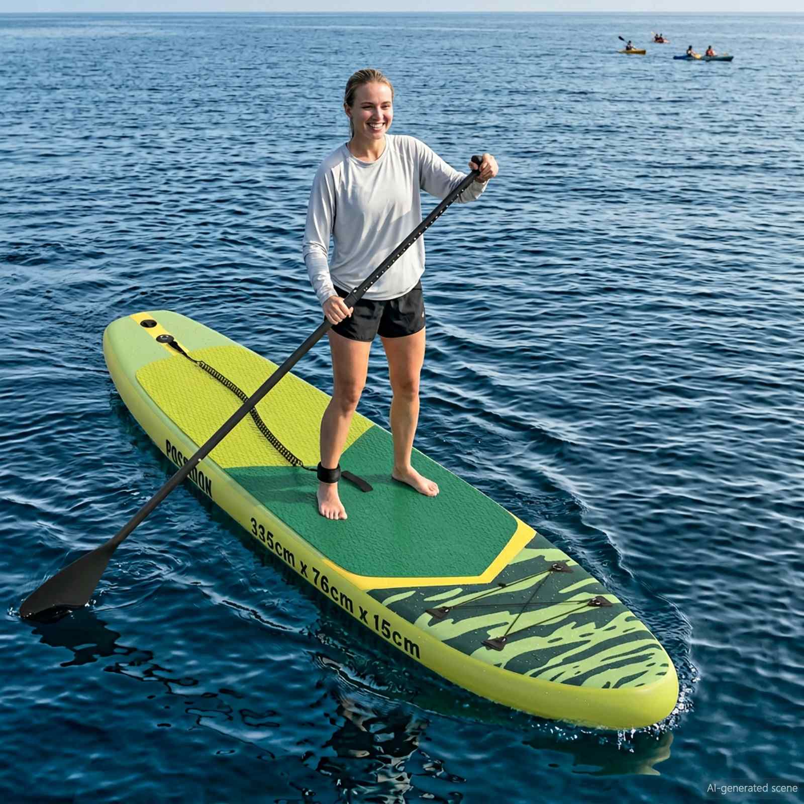 2 i 1 kajak och SUP-paddel 203 x 19,5 cm Svart