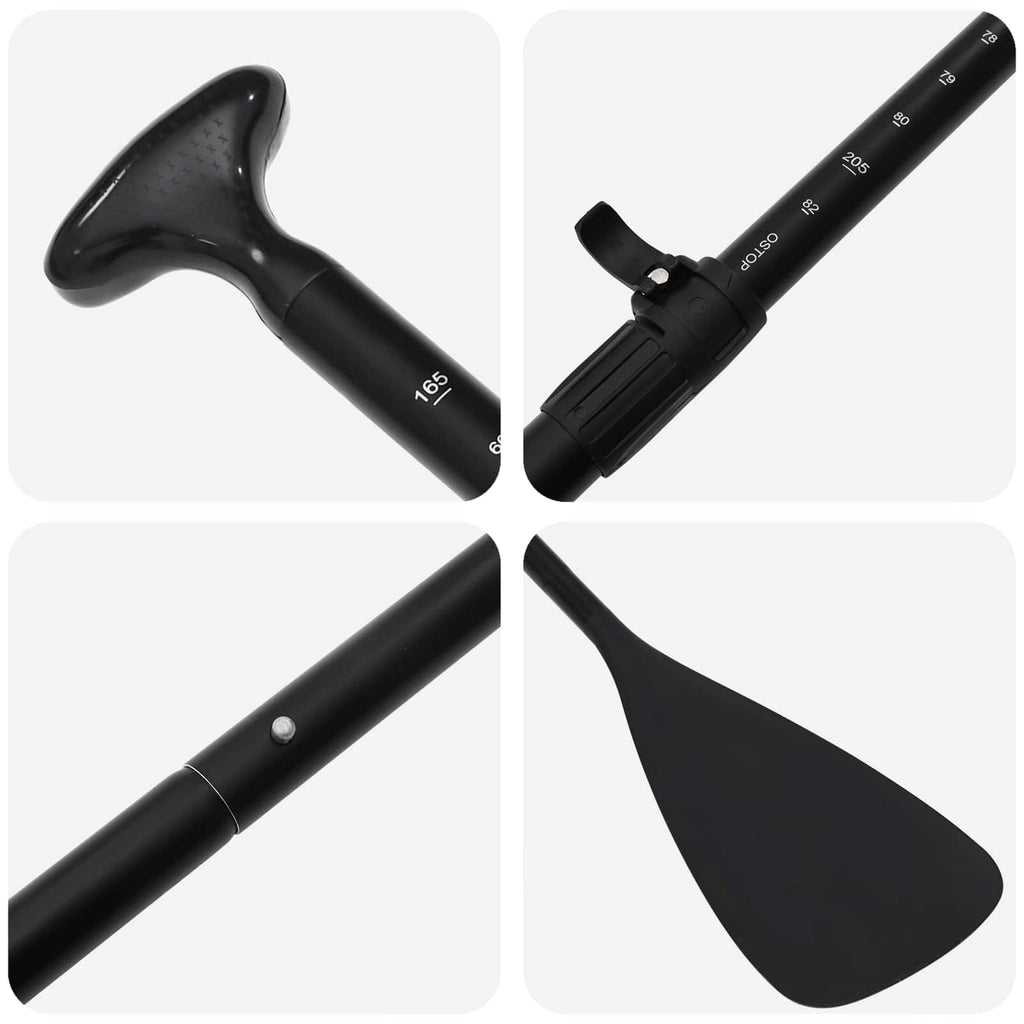 2 i 1 kajak och SUP-paddel 203 x 19,5 cm Svart
