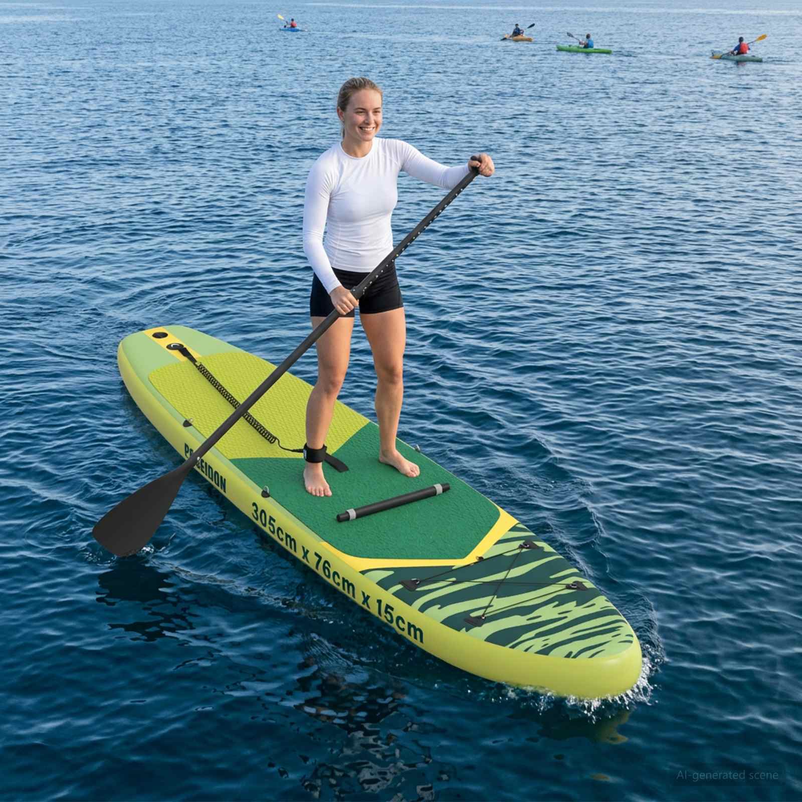 2 i 1 kajak och SUP-paddel 203 x 19,5 cm Svart
