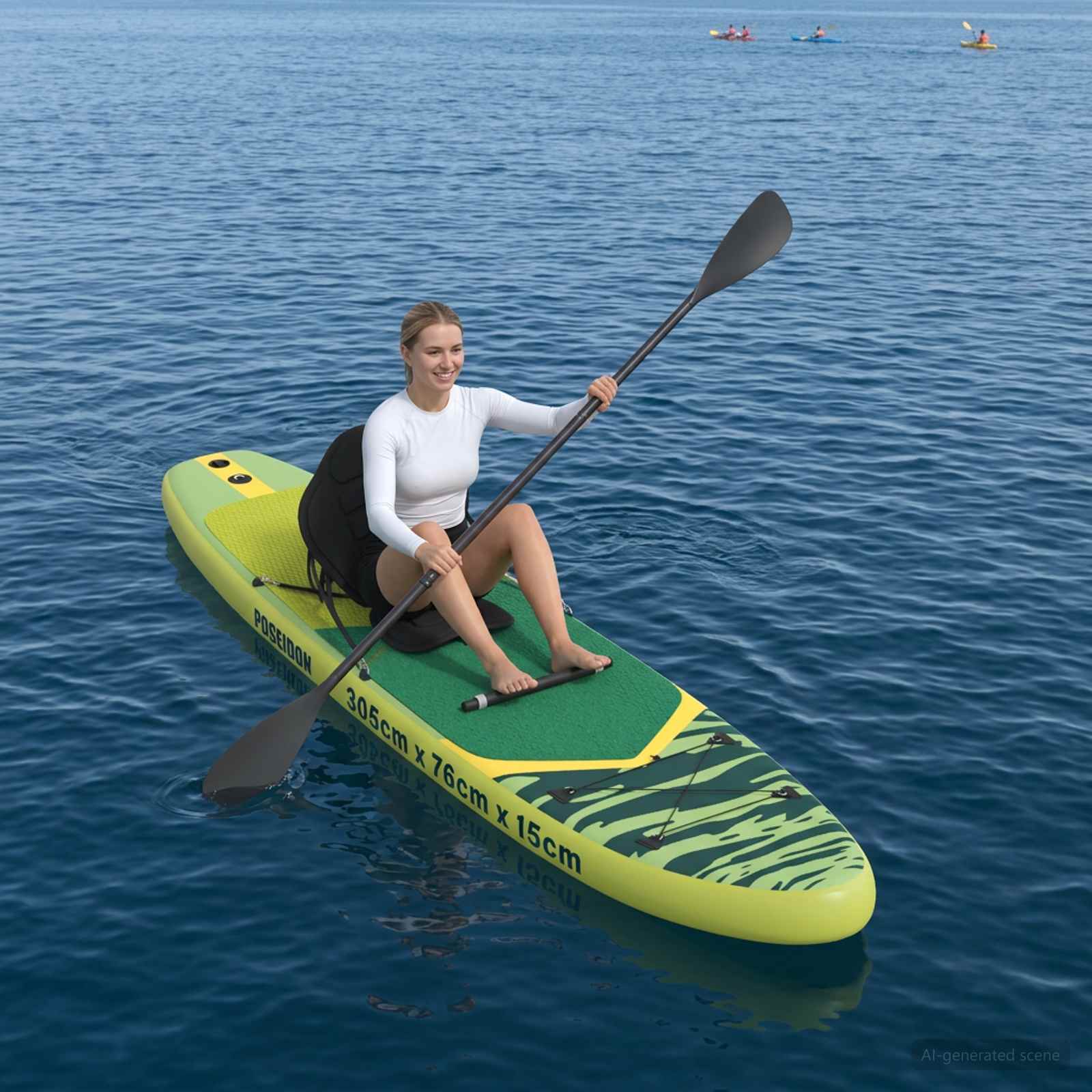 2 i 1 kajak och SUP-paddel 203 x 19,5 cm Svart