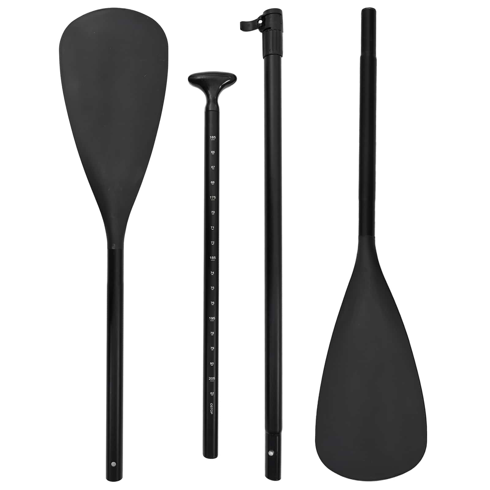 2 i 1 kajak och SUP-paddel 203 x 19,5 cm Svart